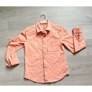 Topo Designs dirt shirt peach long sleeve women's button up shirt‎ small